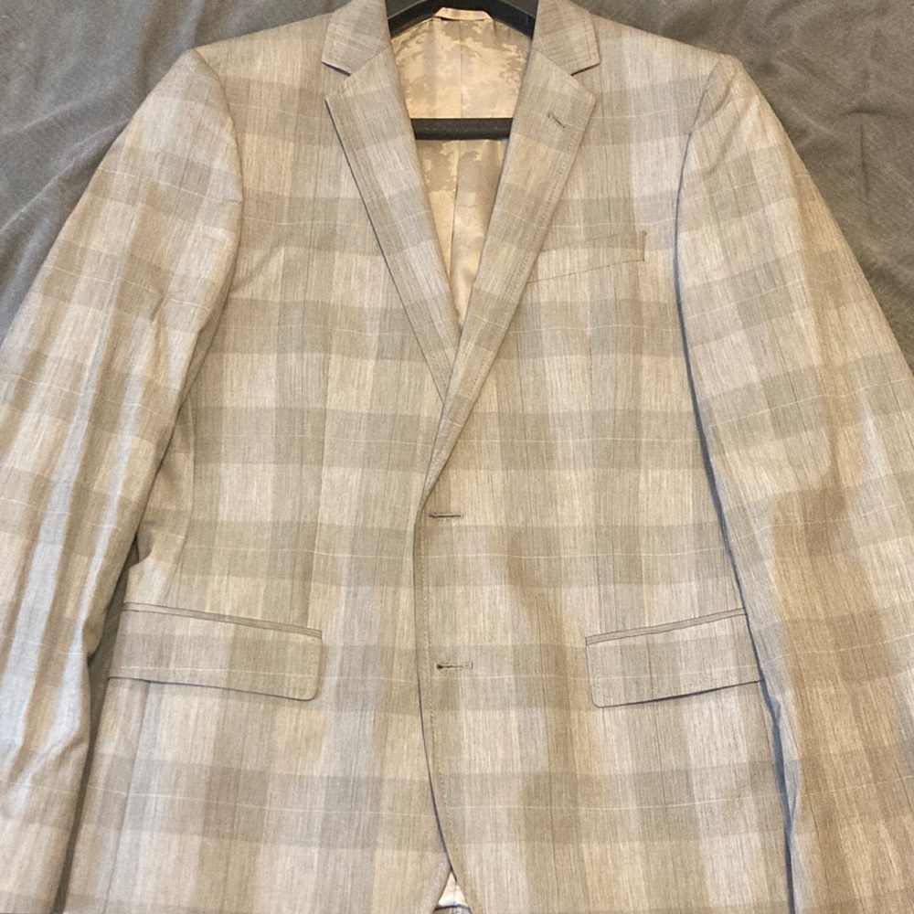 Hugo red label silver plaid cotton blazer
